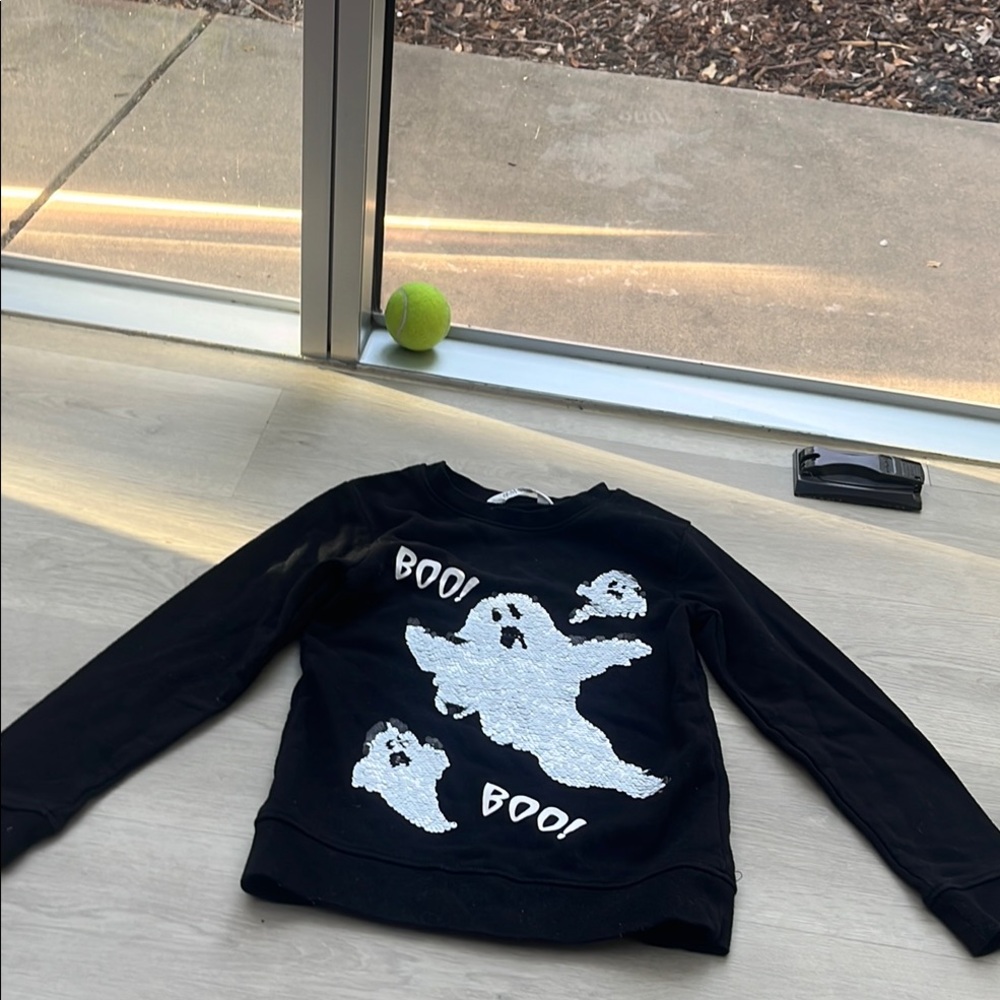 H&M Black and White glow in the dark Ghost Sweatshirt